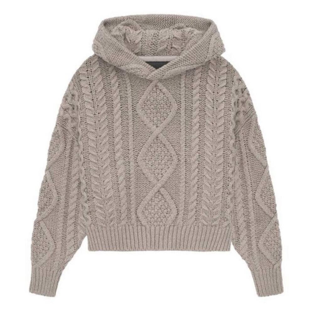 Fear of God Essentials Small Cable Knit Hoodie Streetwear Comfy Casual Winter
